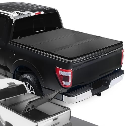 Image of DNA MOTORING New Upgrade Truck Bed Top Hard Solid Tri-Fold Tonneau Cover Compatible with 04-14 Ford F150 8Ft Bed, TTC-HARD-010