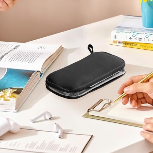 Image of Rolin Roly Multi-function Pencil Case Pencil Box Large Capacity Pen Case Holder for Women Pen Bag Organizer with Zipper (black)