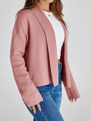 Image of Saodimallsu Womens Cropped Cardigan Open Front Shawl 2026 Fall Trendy Long Sleeve Sweater Jacket