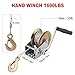 1600 LBS Heavy Duty Hand Winch, Portable Winch, Heavy Duty Hand Crank Gear Winch with 32.8 Ft Steel Cable for ATV UTV Trailer Truck Boat, by GENHAKON