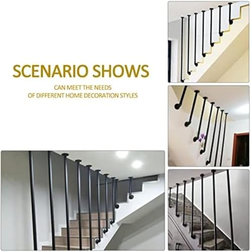 Pasamanos de escalera de metal negro de 100cm para exterior e interior 6