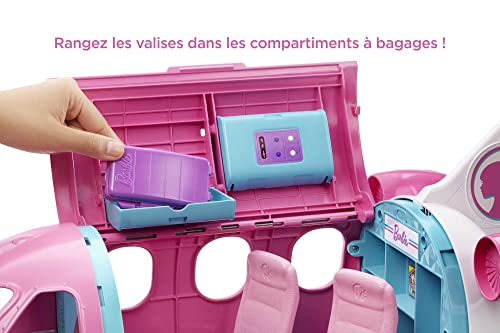 Barbie Avion de Rêve pour Poupées, avec Mobilier Et Plus de 15 Accessoires Inclus, Jouet pour Enfant de 3 Ans et Plus, GDG76