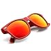 zeroUV - Retro Bright Horn Rimmed Sunglasses with Colorful Mirrored Lenses - UV400 (Red)