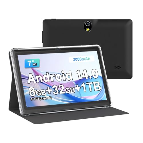 DIGITHINK 7 Inch Android 14 Tablet, 8GB RAM(3+5GB Expand) + 32GB ROM, HD Touchscreen, Dual 2MP...