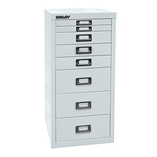 BISLEY MultiDrawer, 29er Serie, DIN A4, 8 Schubladen, Metall, 604 Grün, 38 x 27.9 x 59 cm