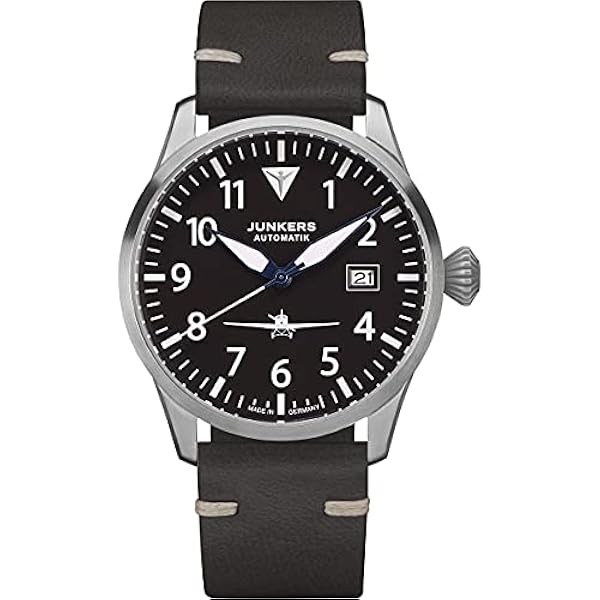 Junkers Flugare automatisk klocka safirglas svart 9.58.01.02, Bälte