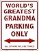 SMART BLONDE Worlds Greatest Grandma Novelty Mini Metal Parking Sign PM-017