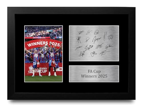 Cadre photo autographe signé Crystal Palace FA Cup finition premium