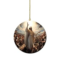 Kerststal Ornamenten voor Kerstmis - 2D Acryl Auto Hangertje,Ophangbare