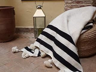 Moroccan blanket, pom pom blankets,bed spread,moroccan throw blanket,cotton moroccan bedding,pom pom throw blankets,berber moroccan decor