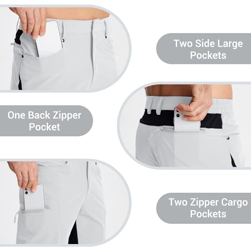 CRYSULLY Men's Hiking Cargo Shorts Outdoor Summer Lightweight Quick Dry Casual Shorts with 5 Pocket4