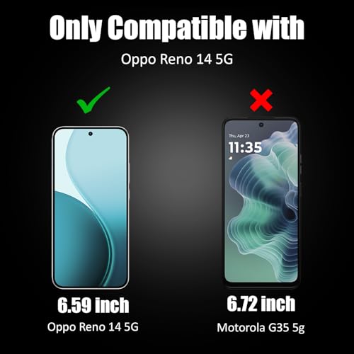 Image of AIBEX Tempered Glass for Oppo Reno 14 5G | 9H Hardness | Anti-Glare & Anti-Fingerprint | Water Resistant | Edge-to-Edge Full Screen Protector | Bubble-Free Installation