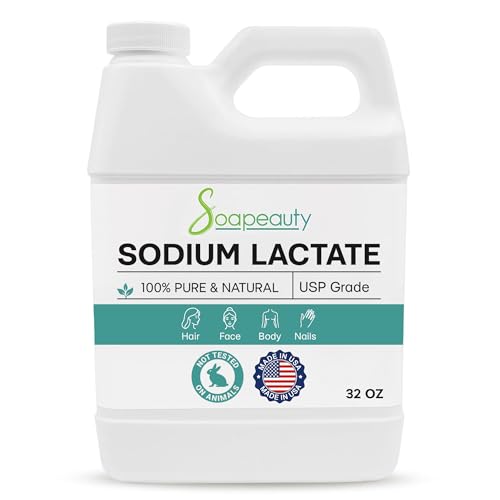 SODIUM LACTATE for Soap Making & Lotions | 60% USP Pure Natural Preservative | Harder Bar of Soap Bigger Yield Faster Cure Time Provides Moisture | 32 oz