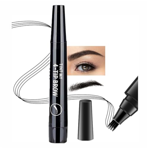 Eyebrow Pencil Black Eyebrow Filler for Women Waterproof Eyebrow Enhancer Eyebrow Pen Long Lasting Liquid Brow Eye brow Pencil tattoo pen Eyebrow Definer (BLACK)