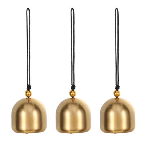 PATIKIL Petit Lot de Cloches Suspendues, 3 Pièces de Cloches Chinoises Feng Shui Porte-Bonheur Carillon Éolien pour Décoration de Porte Fenêtre Maison...