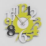 Giallobus - Orologio Bilay - Carved - Legno Mdf - Premium 60x60cm - 03 - Olive - Artigianale Made in Italy - Silenzioso - Idea regalo - Moderni doppio livello