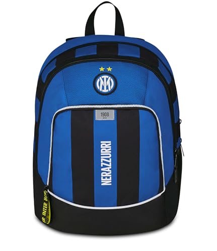 Seven Inter Zaino Calcio Scuola Advanced, Blu, Doppio Scomparto E Tasca Per Borraccia, 29 L, Scuola Elementare, Bambino