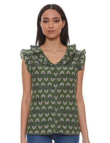 Image of Desi Belle Women's Regular Blouse (DBCTTP-6 Green XXXL)