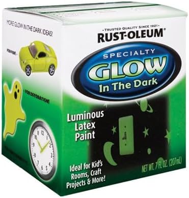 Rust-Oleum 214945 Pintura con brocha que brilla en la oscuridad, media pinta, verde, 7 onzas líquidas (paquete de 1)