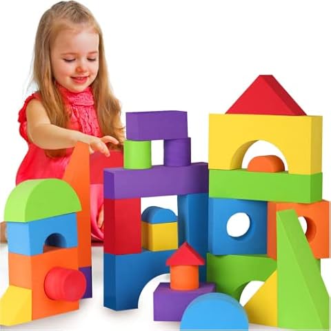 LOLO TOYS Large Building Foam Blocks for Toddlers – Giant Jumbo Big Building Blocks (30 Pieces) Cover