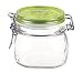 Bormioli Rocco Fido Square Jar with Green Lid, 17-1/2-Ounce