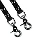 10m Schleppleine, Hundeleine, 2 Karabiner & D-Ring, Schwarz, sehr stabil, schmutz- und wasserabweisend