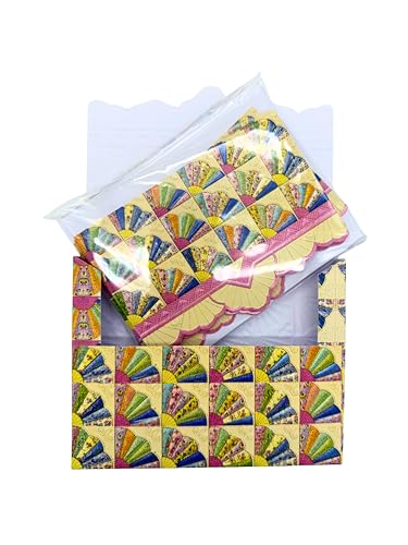 Image of Poster Foundry Fan Quilt Boxed Note Cards by Carol Wilson. 10 embossed 4x5 Die-Cut Notecards and Matching Envelopes in Decorative Gift Box with Magnetic Flap. NCP2357