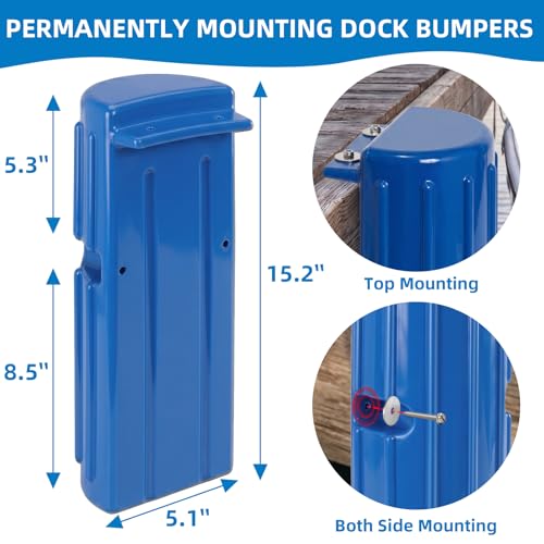 Image of Dock Bumper Fender,Boat Dock Bumpers for Edge or Side,Marine Fender Guard Vertical Protection,Durable Construction,Include Mounting Hardware