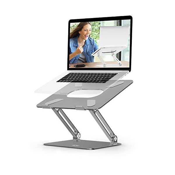 Laptop Stand, EPN Laptop Riser with Heat-Vent to Elevate Laptop, Adjustable Desktop Holder Compatible for MacBook Pro…