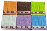 Kimbatex Textil Hogar Tienda Juego de 12 Paños de Cocina Multicolor, 50 x 50 cm, 100% Algodón Rizo Americano 500g/m², Diseño de Frutas Fabricado en Portugal. (Fresas)