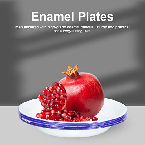 Hemoton 12 Pcs Vintage Enamel Plate Fruit Plate Enamel Fruit Platter Vintage Salad Plate Enamel Washing Platter Vintage Enamel Trays Enamelware Serving Platter (14Cm/ 5.5Inch) #TOP2