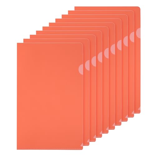 Pochette coin A4 rouge PATIKIL en plastique transparent format L pour dossier bureau x50