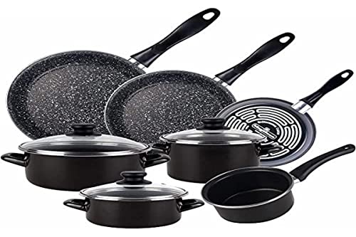 Magefesa Batería 10 piezas cacerolas diámetro16 y diámetro20 tapas, olla diámetro16 tapa y...