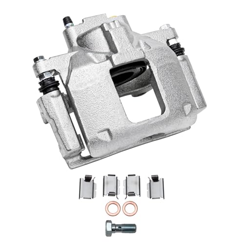Image of Detroit Axle - Front Right Brake Caliper for 2009-2012 Dodge Journey Passenger Side Disc Brake Caliper w /Bracket 2010 2011 Replacement