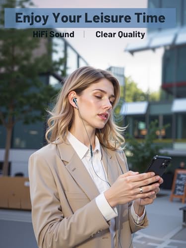 USB C Headphones Wired for iPhone 16 Pro Max/iPhone 15 Earphones for Samsung Galaxy S25/S24/S23 Ultra, in Ear Phones with Stereo Microphone Volume Control USB C Wired Earbuds for Google Pixel 9 8