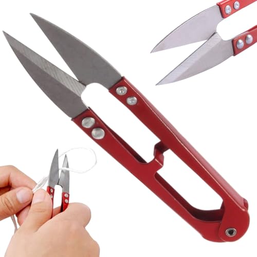 PARENCE.- Cortador de hilo de coser - Cuchillas de acero inoxidable de 4 cm - Tijeras de hilo, Accesorios de costura - 12x2,5 cm Color aleatorio