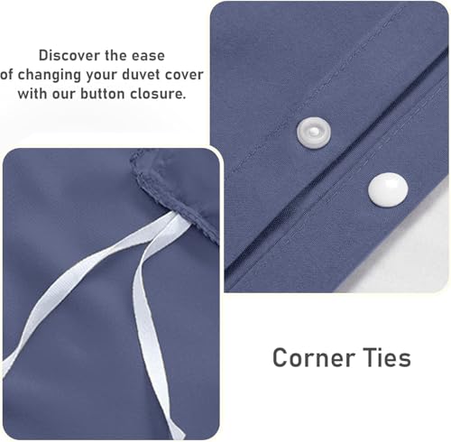 Parure de lit double douce pour des nuits cocooning en bleu délavé