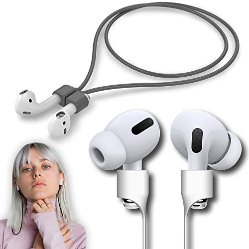 Image of Ultra Strong Magnetic Airpod Pro Strap Anti-Lost Cord Sports Lanyard Compatible with Airpods 3rd 2nd Generation Pro 3 2 1 (Grey)