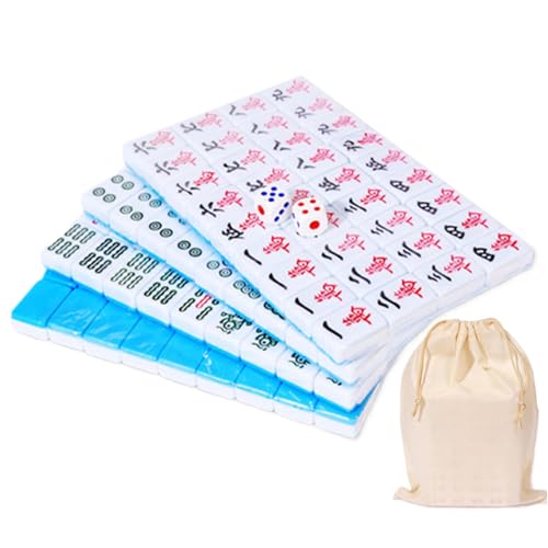 Mahjong Set Chinese Mahjong Juego 144 Fichas Mini miniatura 1