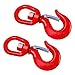Kivomot G80 Swivel Lifting Hook, 2 Ton Capacity, Forged, Heat Treated, Painted, Self-Locking, 6:1 Safety Ratio, Single Hook for Industrial and Construction Lifting
