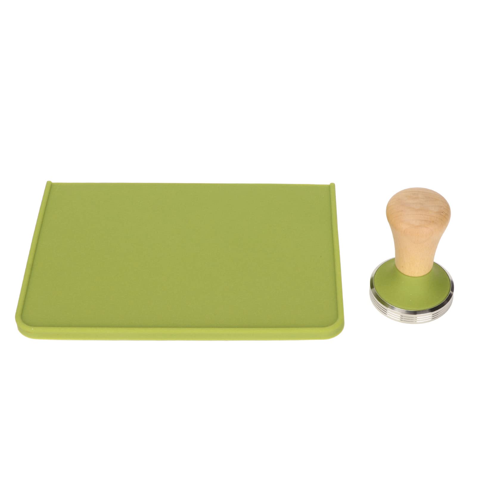 Juego de Manipulación de café de Madera con Tapete de Silicona, Diseño Ergonómico para Amantes del café Expreso, Herramienta de Cocina de 570g (Manipulador de 58 mm/2,28 pulgadas)