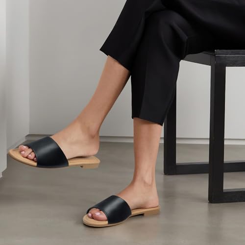 ATHMILE Sandals for Women 2025 One Band Womens Sandals Dressy Open Toe Flats Summer Slides for Casual Party Cute Beach2