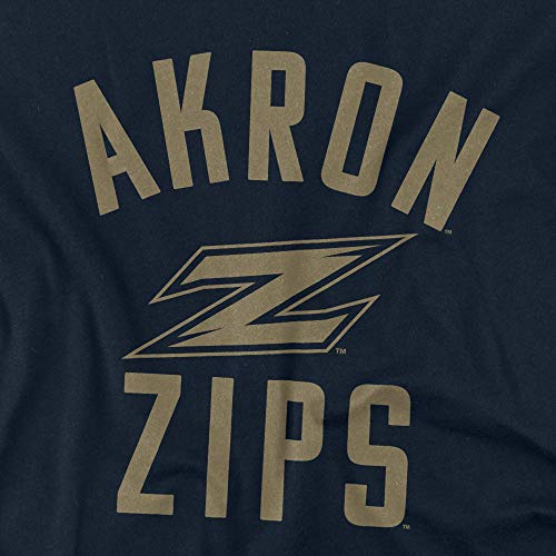 University-of-Akron-The-Official-One-Color-Zips-Logo-Unisex-Adult-T-Shirt-Navy-X-Large