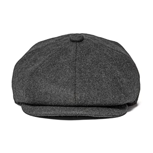 N/A Newsboy Caps Men Wool Blend Flat Cap 8 Panel Male Hat Driving Hats With Button (Color : 2, Size : 57 Cm) #TOP2