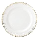 Keramikgeschirr Raffiniertes Porzellan mit goldenen Akzenten, für jeden Anlass geeignet, für Mikrowellenherde und Geschirrspüler geeignet, Teller