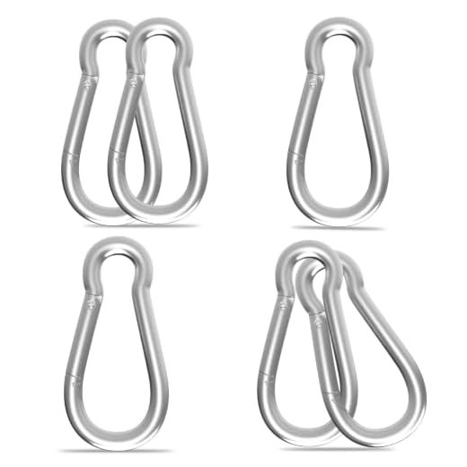 High-PQ Carabiner Clip,Heavy Duty Spring Snap Hook,4.7IN(M12), 6PCS | 1000LBS Holding Capacity,Silver Smooth Spring Gate for Quick & Secure Attachment,Ideal for Outdoor,Hammock,Swing and Travel