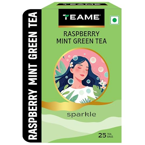 Image of TE-A-ME Green Teabags Raspberry and Mint Flavour | Green Tea Bags 25 pcs