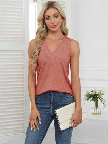 3 Pack Women's V Neck Tank Tops Summer Casual Sleeveless Loose Fit Basic T Shirts 2025 Fashion Beach Vacation Clothes2
