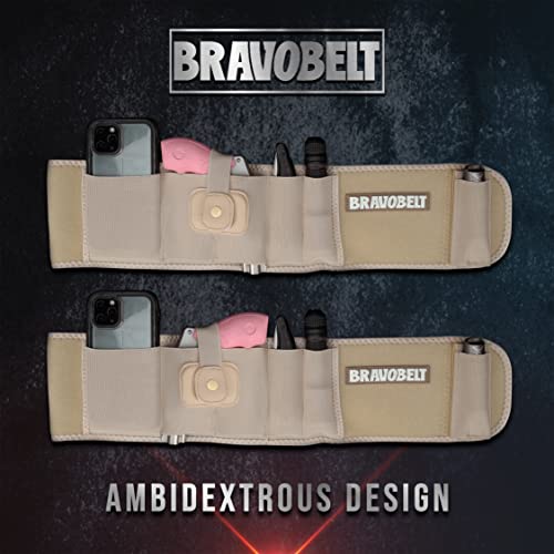 BravoBelt Belly Band Holster - Athletic Fit for Running, Jogging, Hiking - G17-43 S&W M&P 40 Shield | for Men & Women (Tactical Nude, Standard - Up to 44" Belly) - Thumbnail 6