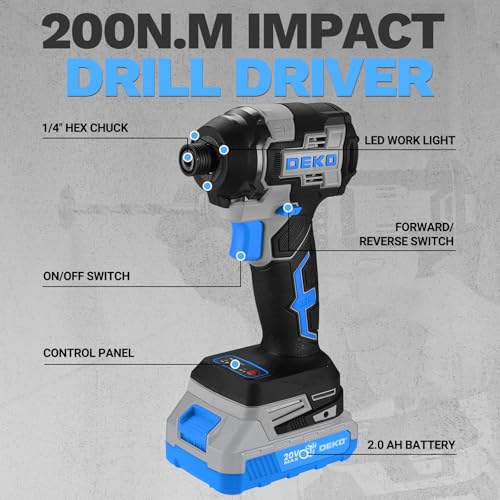 DEKOPRO 20V Brushless Drill & Impact Set
